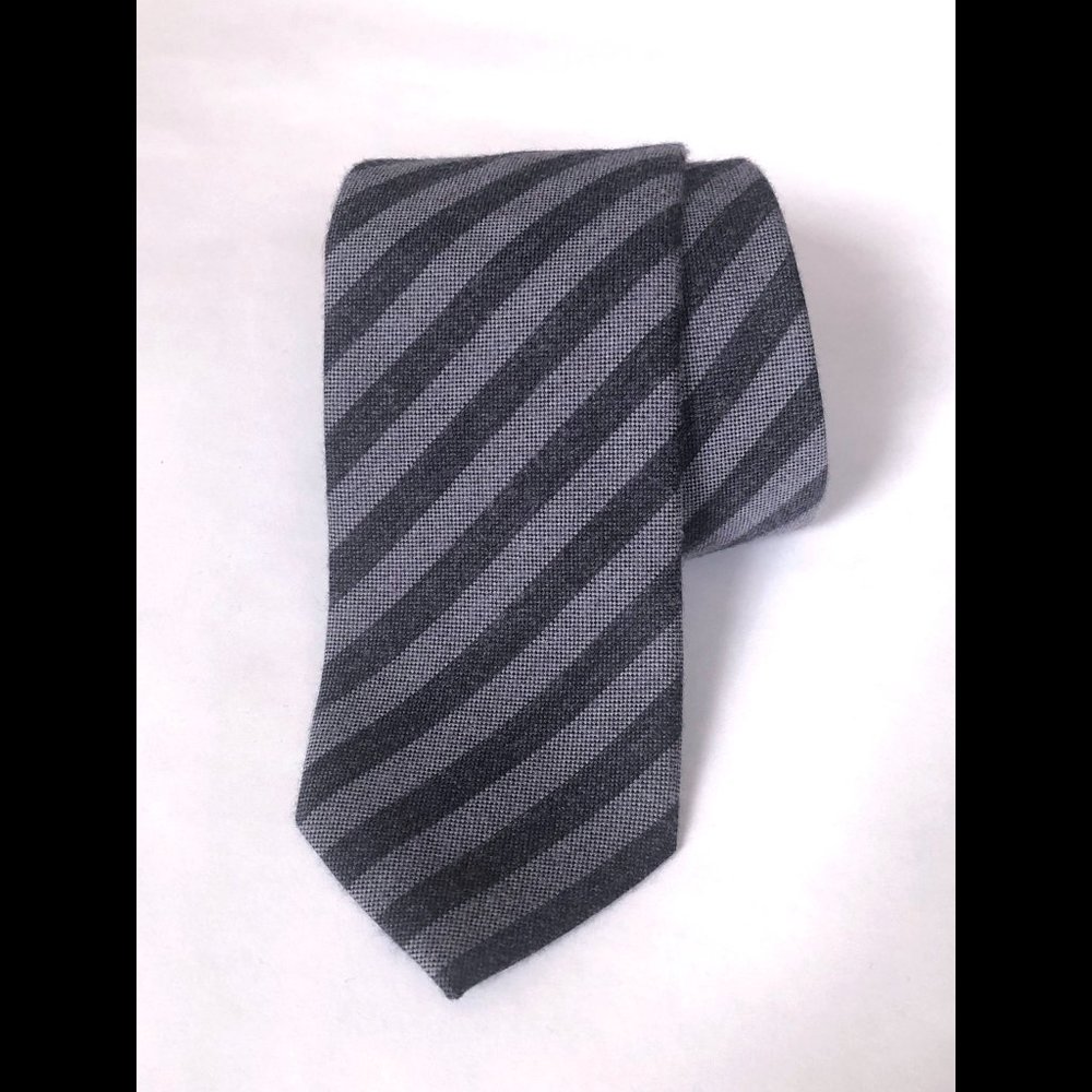Banana Republic Gray Striped Wool/Silk Tie